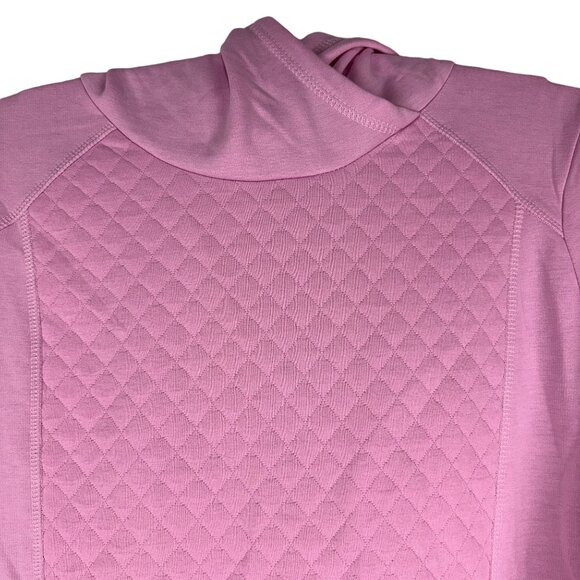 St Johns Bay Womens Quilted Panel Long Sleeve Pullover Hoodie Large Pink - Picture 5 of 9
